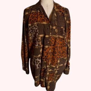 Vintage Cheetah Print Blouse